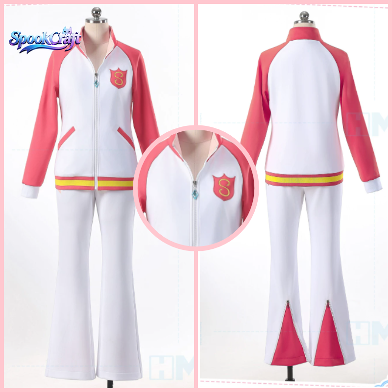 Anime Cosplay Pink - Aikatsu Ichigo Hoshimiya roze wit trainingspak