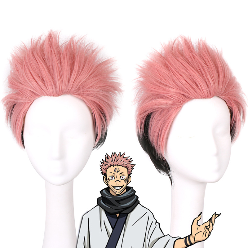 Anime Cosplay Easy - Jujutsu Kaisen Two-Face Sukuna cosplaypruik, meerkleurig,