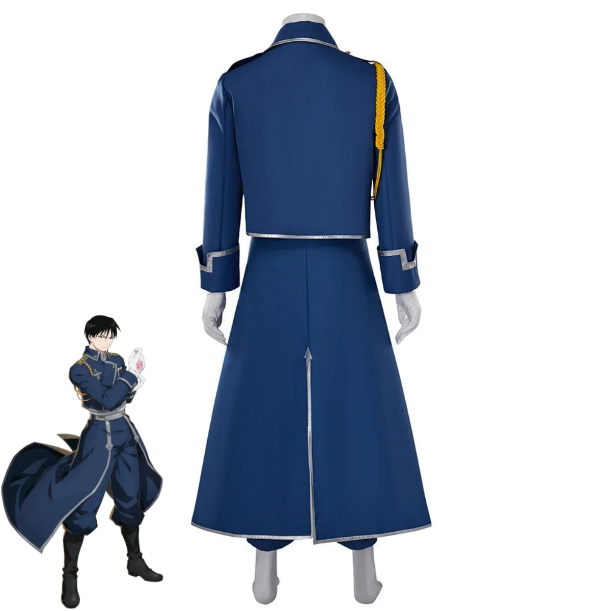Fullmetal Alchemist Coat - Roy Mustang Cosplay Kostuum Blauw Gevecht