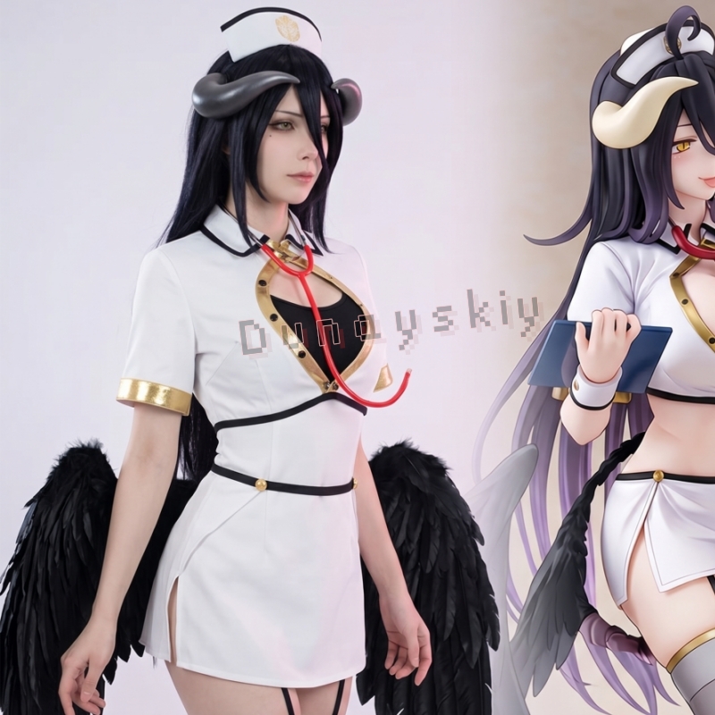 OVERLORD Albedo Gothic Angel N - Anime Cosplay Nurse recensie en prijs